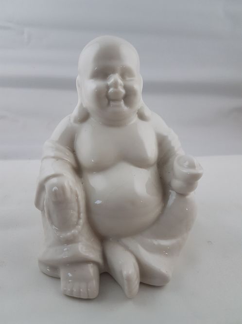 Hovedbilde Happy Buddha Hvit 13cm