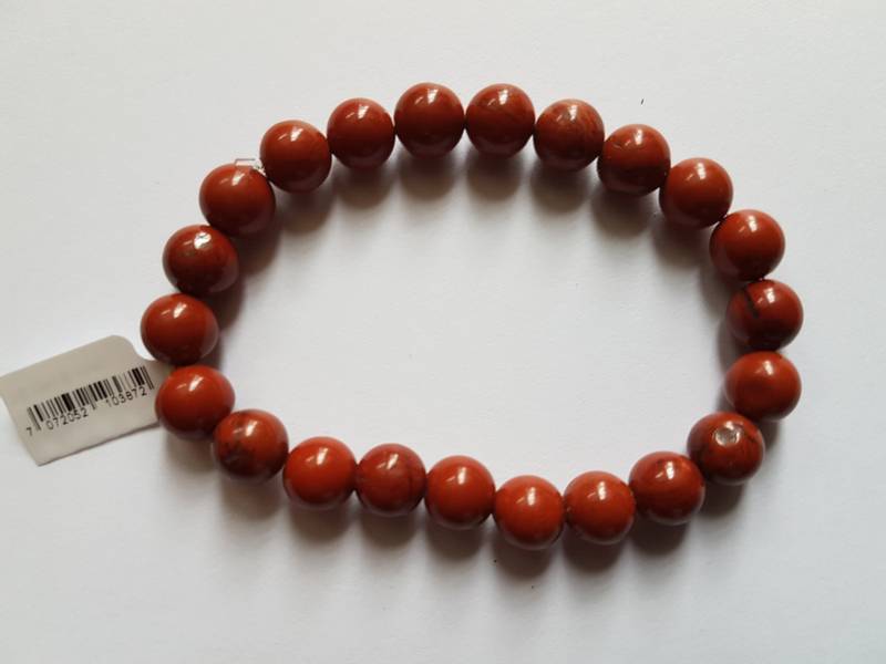 Armbånd Rød Jaspis 8mm kulearmbånd