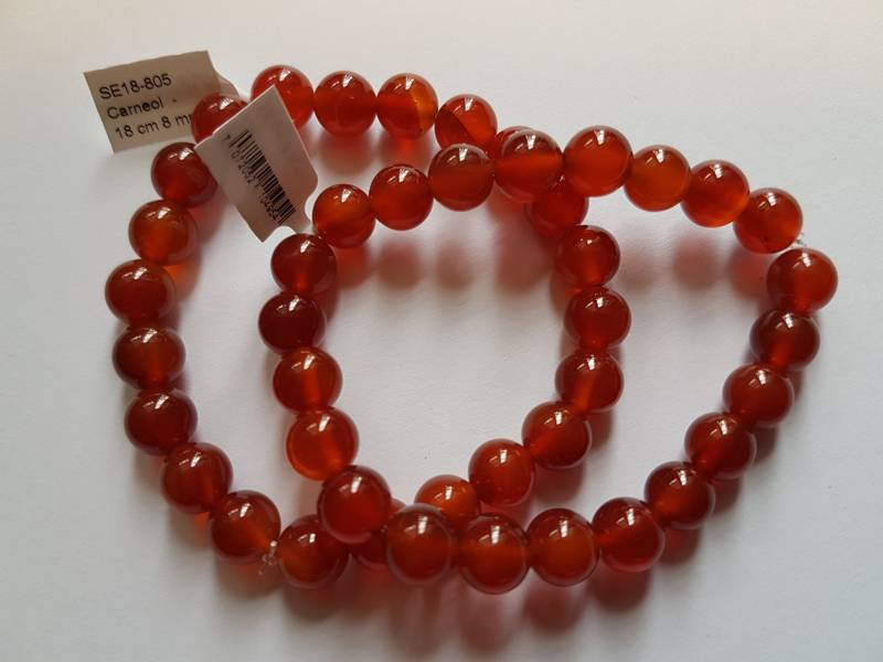 Armbånd Karneol-Carneol 8mm kulearmbånd