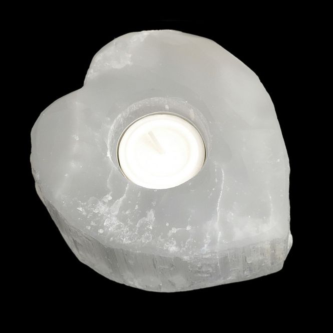 Hovedbilde Telysholder Selenitt - hjerte