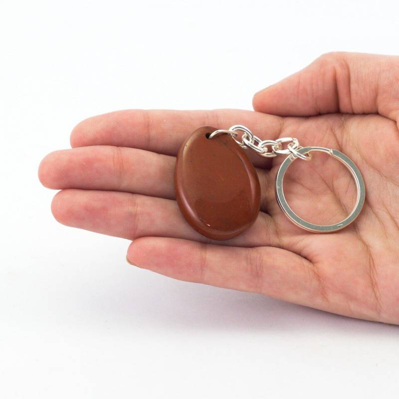 Nøkkelring - Jaspis Rød - Teardrop Keyring - Red Jasper