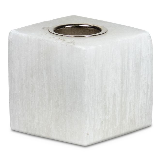 Hovedbilde Lysholder Selenitt - kube