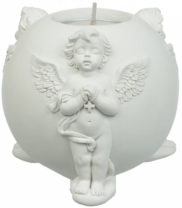 Hovedbilde Englefigur Hvit engler rund ...