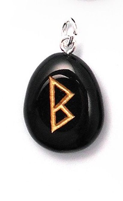 Hovedbilde Runesmykke Obsidian - Bjarkan