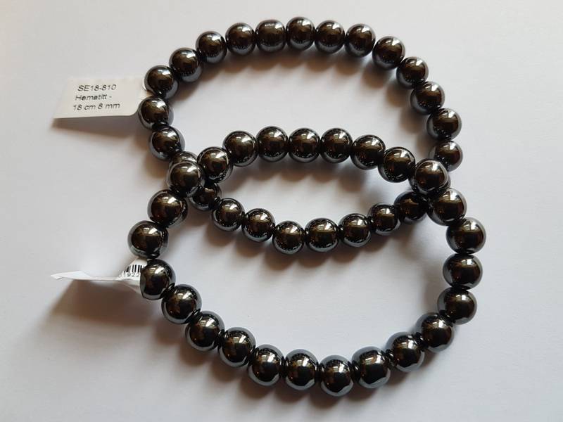 Armbånd Hematitt 8mm kulearmbånd - Bracelet