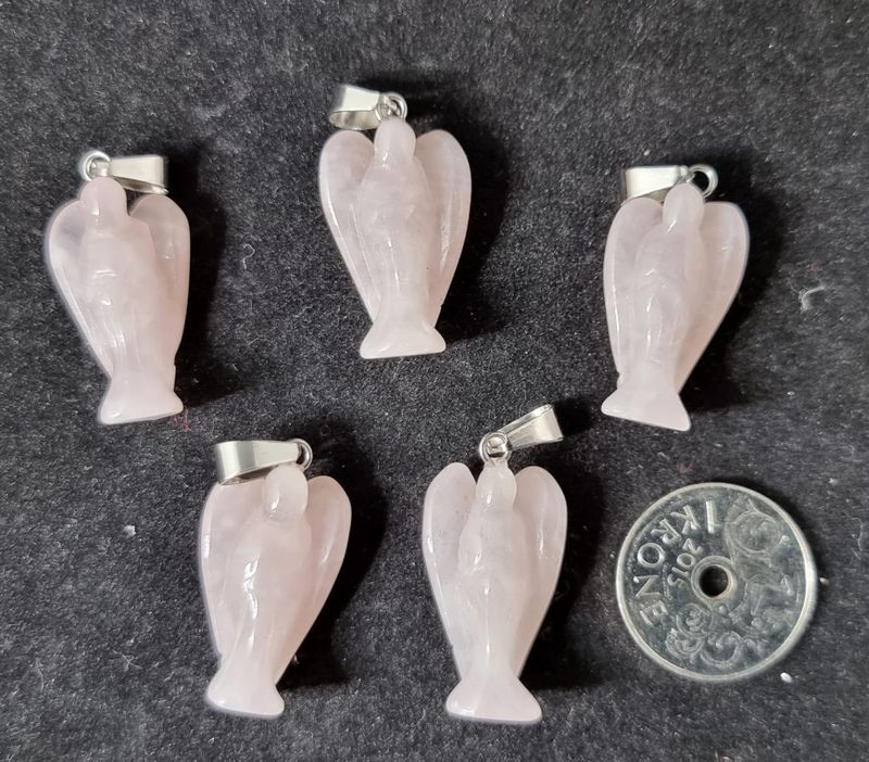 Anheng Rosenkvarts engel 15x25mm