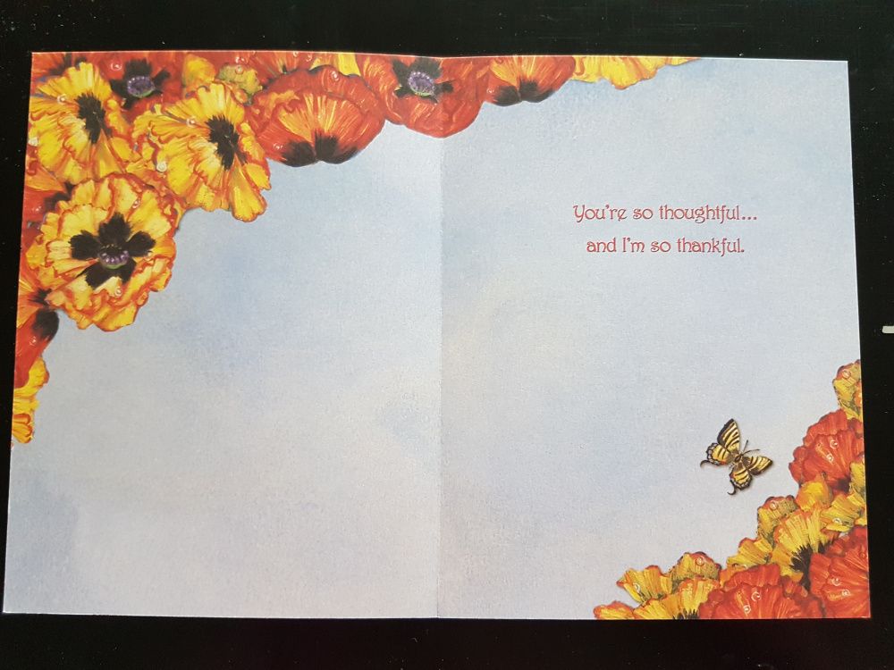 Postkort- Takk - Thoughtful and Thankful - Tree Free  Greeting Card